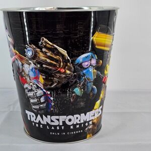 Transformers The Last Knight Movie Popcorn Tin Bucket Optimus Prime Bumblebee